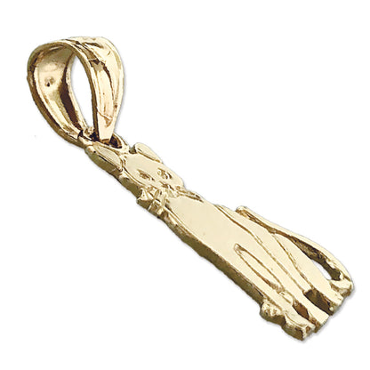 14K Gold 15MM Cat Mini Charm