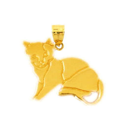 14K Gold 18MM Cat Charm