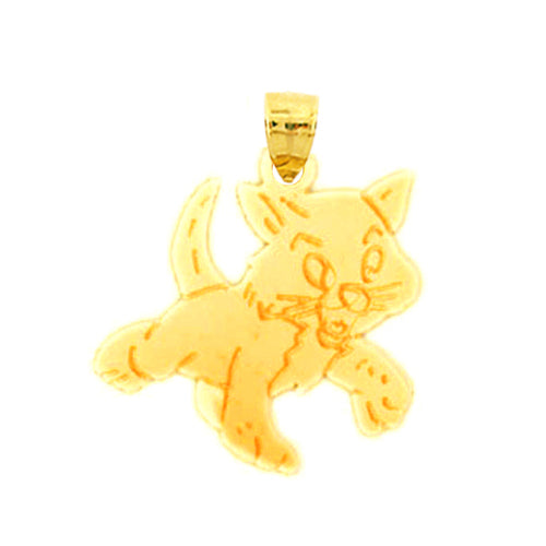 14K Gold Animated Kitten Charm