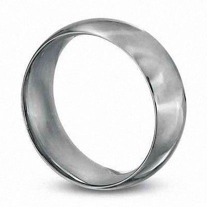 Men's 8.0mm Polished Comfort Fit Wedding Band in Sterling Silver