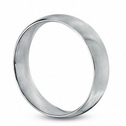 Men's 6.0mm Polished Comfort Fit Wedding Band in Sterling Silver
