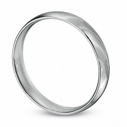 Men's 4.0mm Polished Comfort Fit Wedding Band in Sterling Silver
