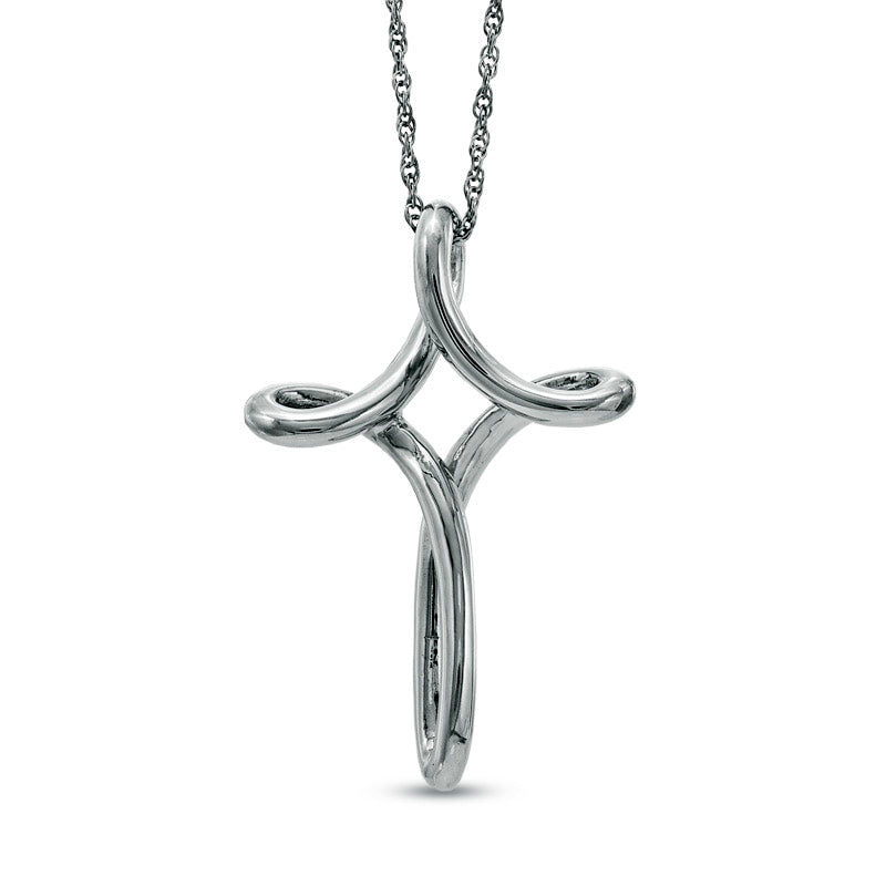Looped Cross Pendant in Sterling Silver