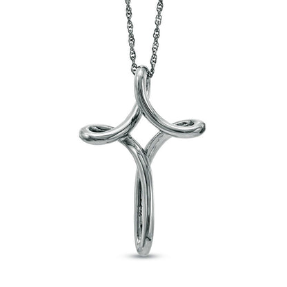 Looped Cross Pendant in Sterling Silver
