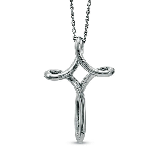 Looped Cross Pendant in Sterling Silver