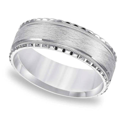 Men's 7.0mm Wedding Band in Solid 10K White Gold