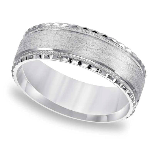 Men's 7.0mm Wedding Band in Solid 10K White Gold