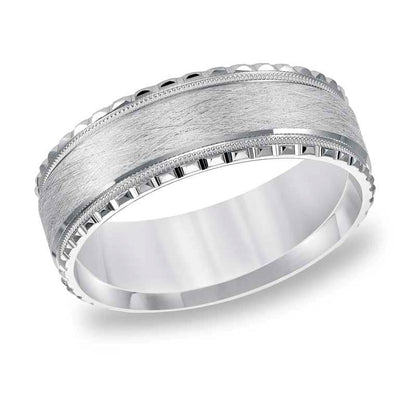Men's 7.0mm Wedding Band in Solid 10K White Gold