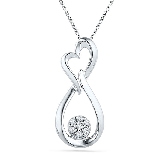 0.13 CT. T.W. Natural Diamond Infinity Heart Pendant in Sterling Silver