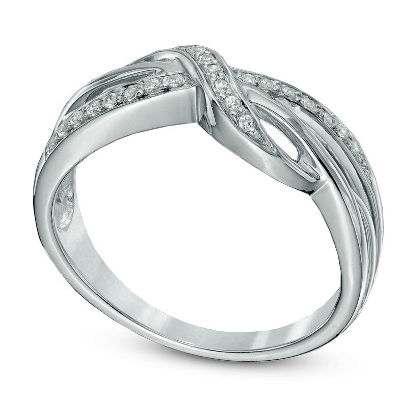 0.10 CT. T.W. Natural Diamond Sideways Infinity Ring in Sterling Silver