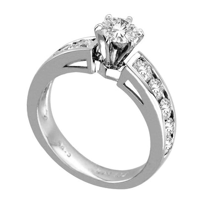1.5 CT. T.W. Natural Diamond Engagement Ring in Solid 14K White Gold