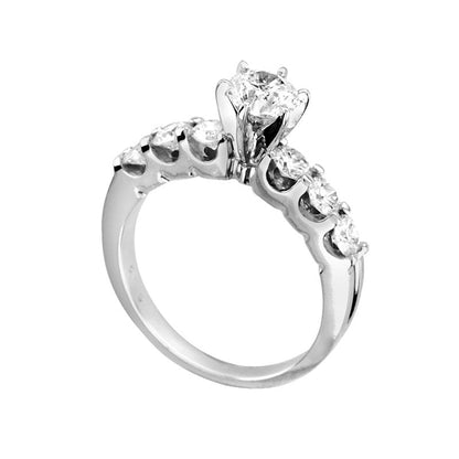1.5 CT. T.W. Natural Diamond Engagement Ring in Solid 14K White Gold