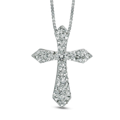 Crystal Cross Pendant in Sterling Silver