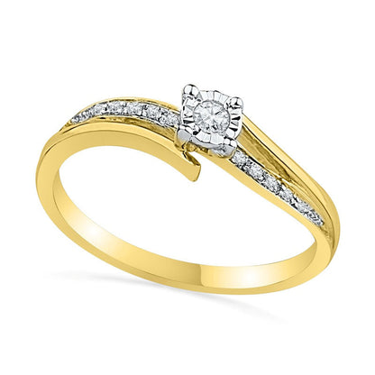 0.10 CT. T.W. Natural Diamond Promise Ring in Solid 10K Yellow Gold