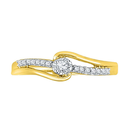0.10 CT. T.W. Natural Diamond Promise Ring in Solid 10K Yellow Gold