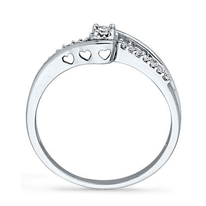 0.10 CT. T.W. Natural Diamond Promise Ring in Solid 10K White Gold