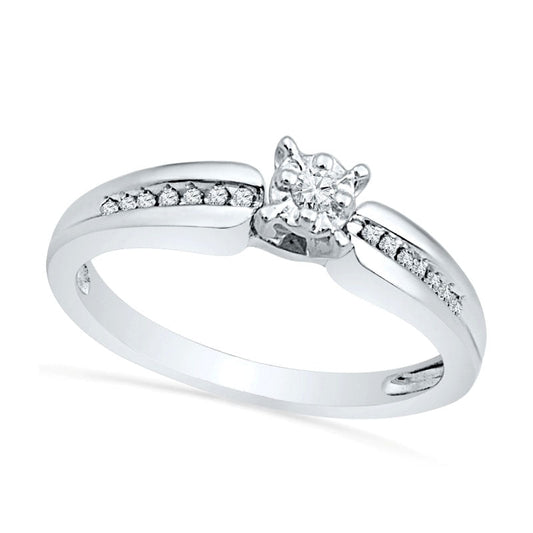 0.10 CT. T.W. Natural Diamond Promise Ring in Solid 10K White Gold