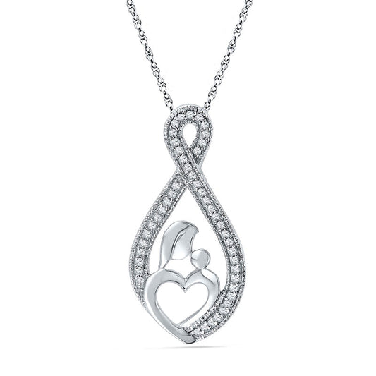 0.2 CT. T.W. Natural Diamond Motherly Love Infinity Pendant in Sterling Silver