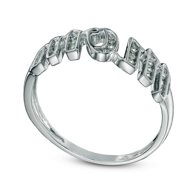 0.13 CT. T.W. Natural Diamond mom" Ring in Sterling Silver"