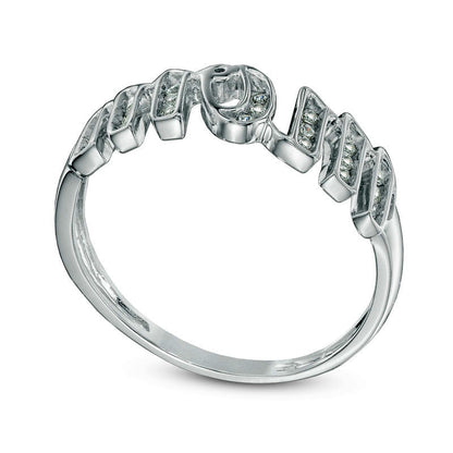 0.13 CT. T.W. Natural Diamond mom" Ring in Sterling Silver"