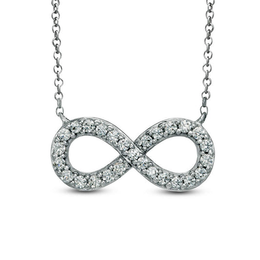 0.25 CT. T.W. Natural Diamond Sideways Infinity Necklace in Sterling Silver