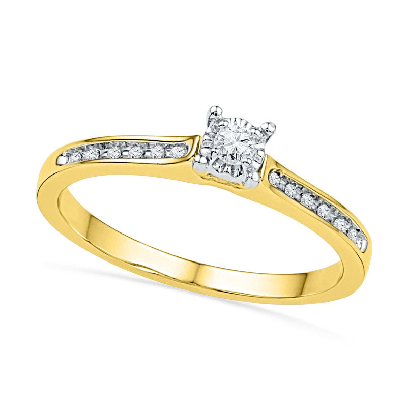 0.10 CT. T.W. Natural Diamond Promise Ring in Solid 10K Yellow Gold