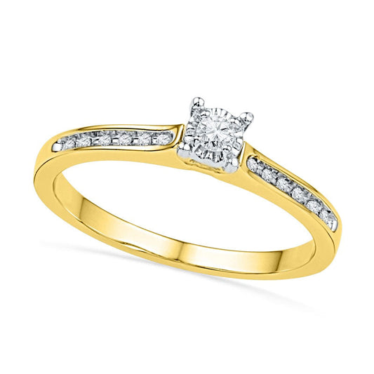0.10 CT. T.W. Natural Diamond Promise Ring in Solid 10K Yellow Gold