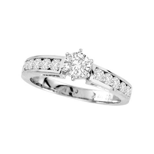 1.0 CT. T.W. Natural Diamond Engagement Ring in Solid 14K White Gold