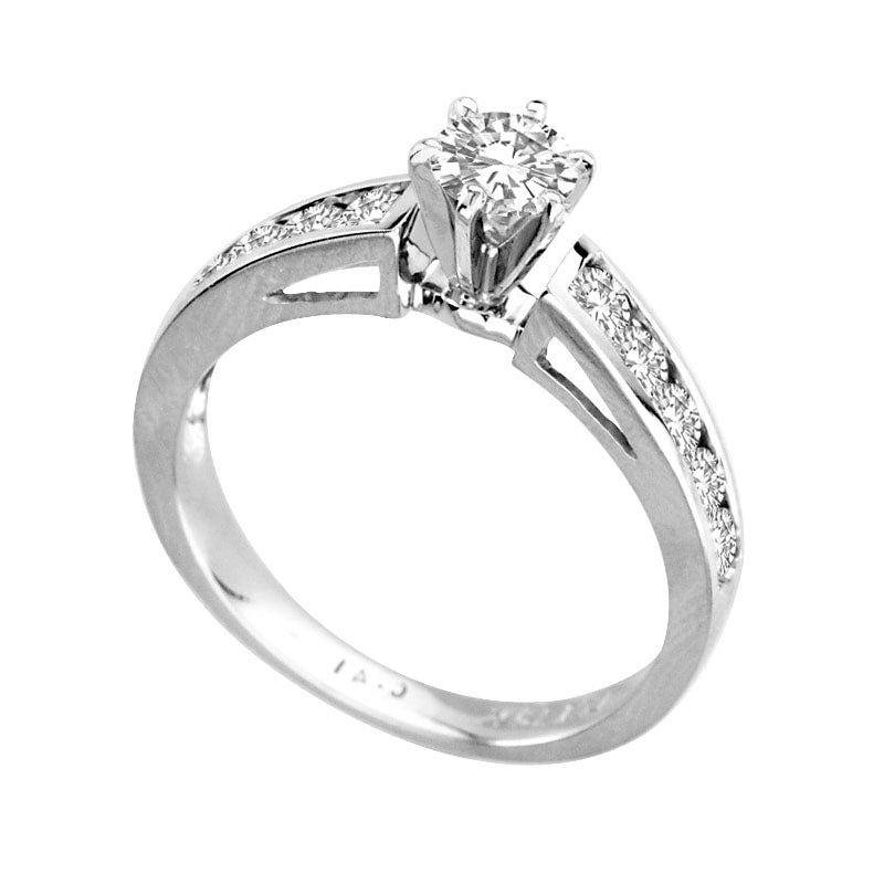 1.0 CT. T.W. Natural Diamond Engagement Ring in Solid 14K White Gold