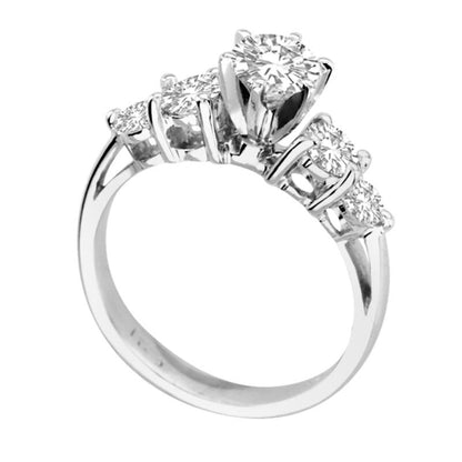 1.38 CT. T.W. Natural Diamond Engagement Ring in Solid 14K White Gold