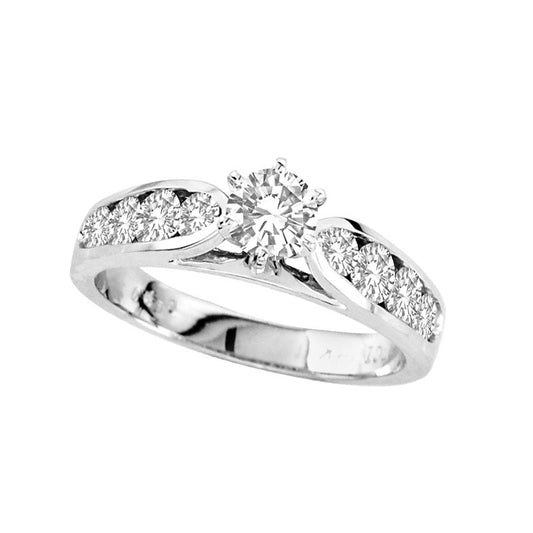 1.20 CT. T.W. Natural Diamond Engagement Ring in Solid 14K White Gold