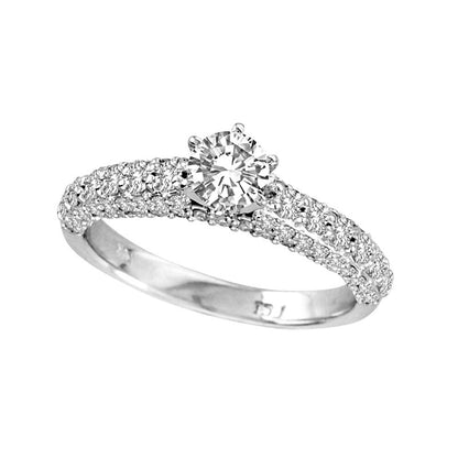 1.17 CT. T.W. Natural Diamond Engagement Ring in Solid 14K White Gold