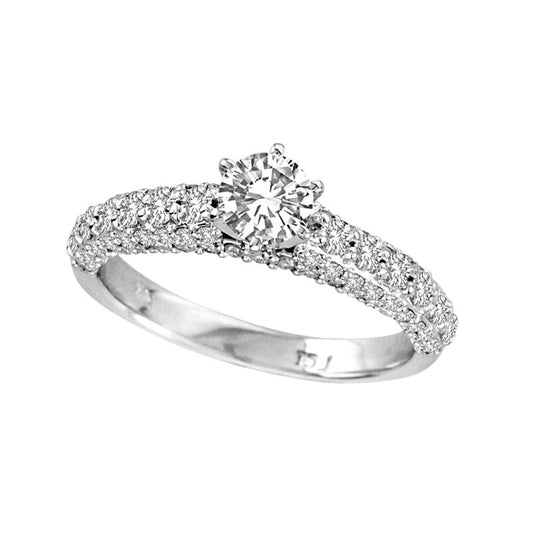 1.17 CT. T.W. Natural Diamond Engagement Ring in Solid 14K White Gold