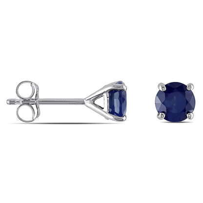 5.0mm Blue Sapphire Stud Earrings in 10K White Gold