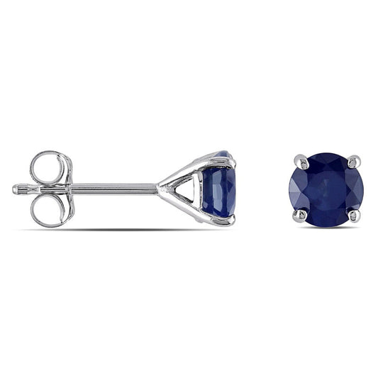 5.0mm Blue Sapphire Stud Earrings in 10K White Gold