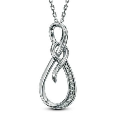Natural Diamond Accent Infinity Pendant in Sterling Silver