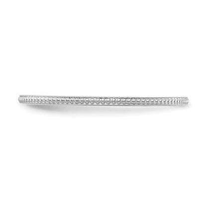 10k white gold 1 2mm bead stackable band 1stk18 120w 5 5