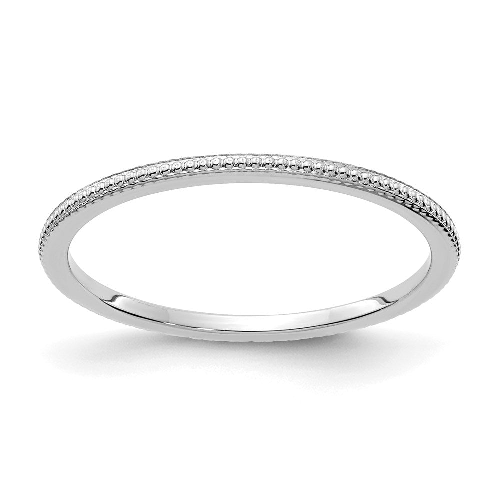 10k white gold 1 2mm bead stackable band 1stk18 120w 7