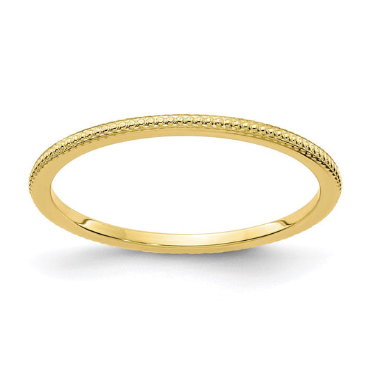 10k gold 1 2mm bead stackable band 1stk18 120y 10