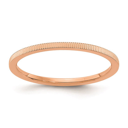10k rose gold 1 2mm line pattern stackable band 1stk21 120r 9 5