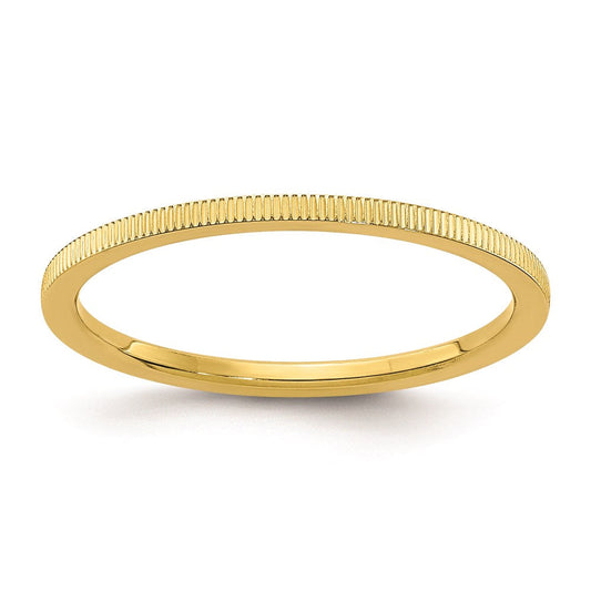 10k gold 1 2mm lind pattern stackable band 1stk21 120y 8 5