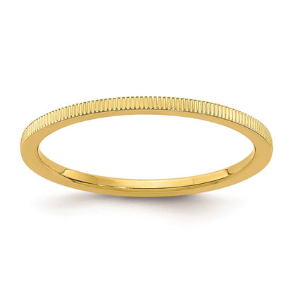 10k gold 1 2mm lind pattern stackable band 1stk21 120y 4