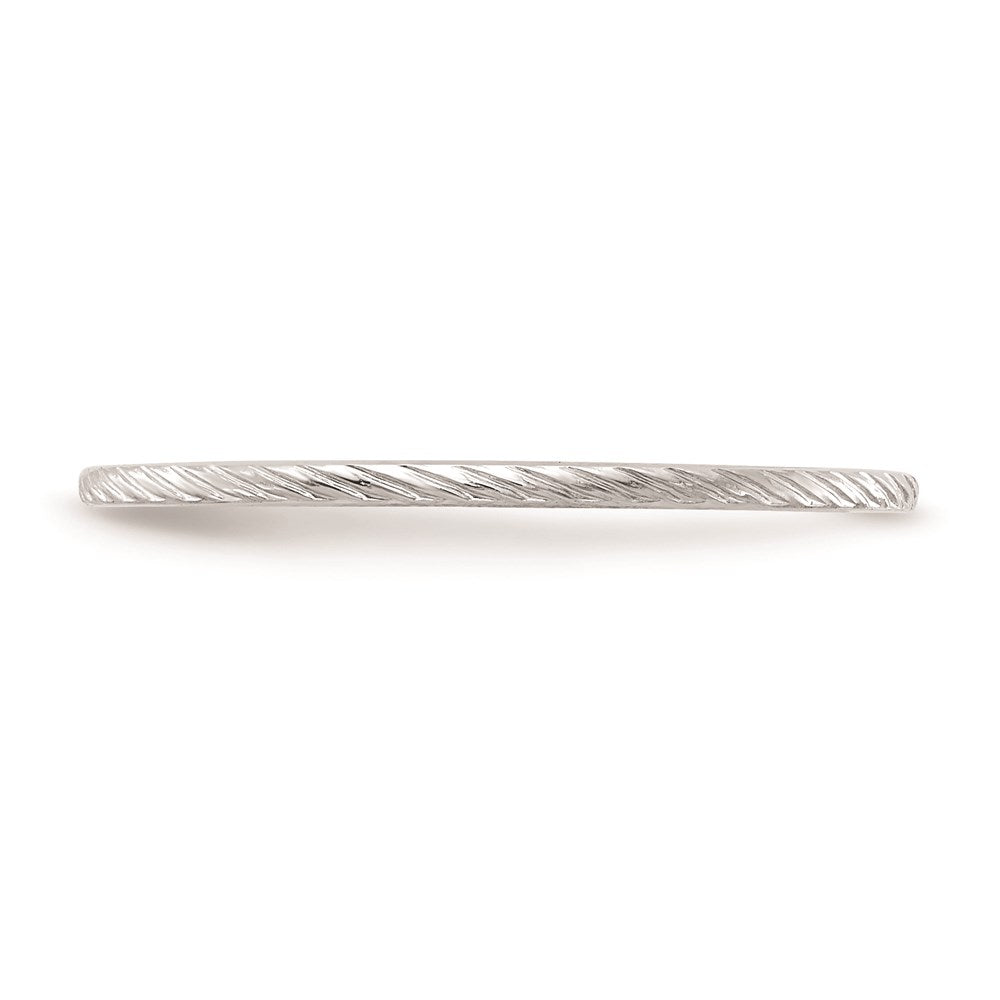 10k white gold 1 2mm twisted wire pattern stackable band 1stk22 120w 7 5