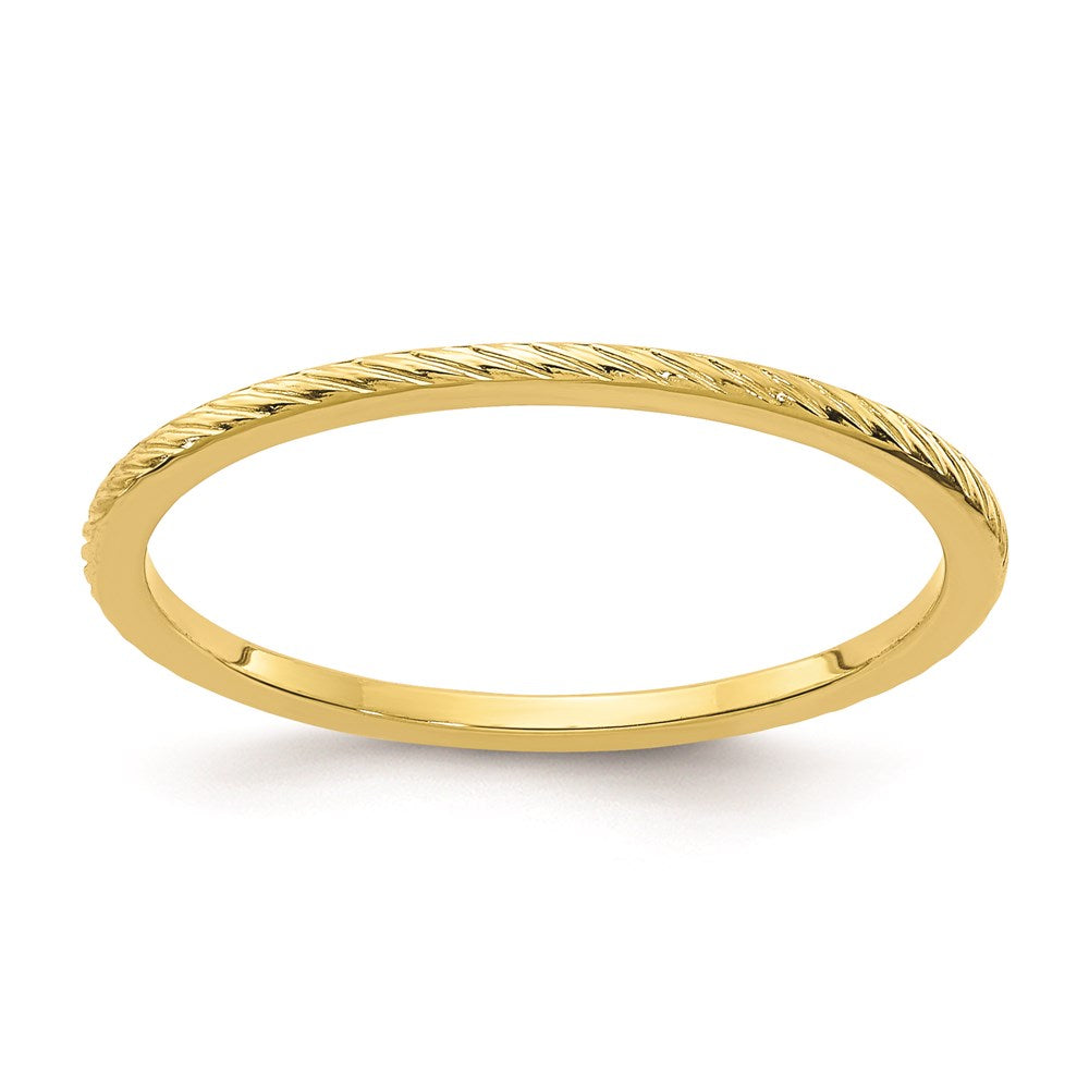 10k gold 1 2mm twisted wire pattern stackable band 1stk22 120y 4 5