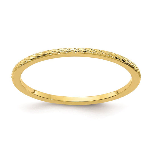10k gold 1 2mm twisted wire pattern stackable band 1stk22 120y 7 5