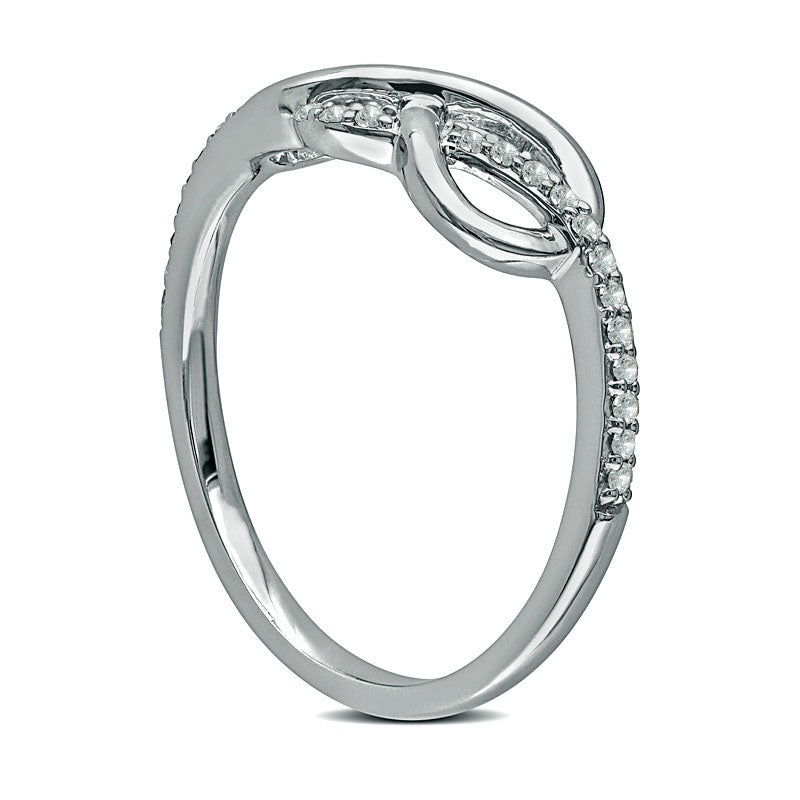 0.13 CT. T.W. Natural Diamond Infinity Ring in Solid 10K White Gold