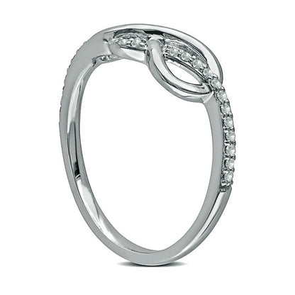 0.13 CT. T.W. Natural Diamond Infinity Ring in Solid 10K White Gold