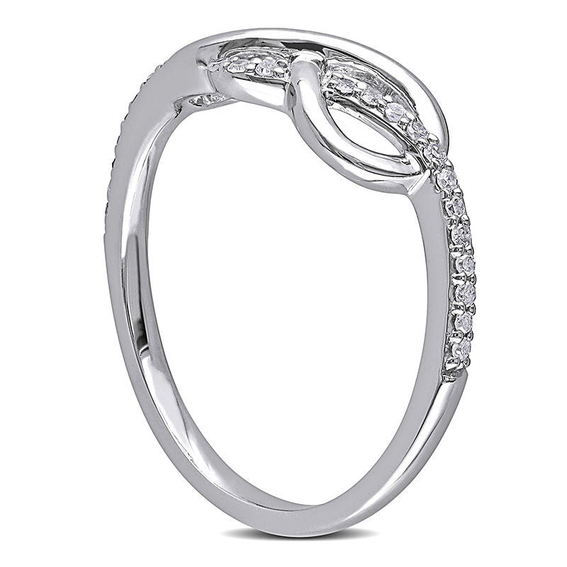 0.13 CT. T.W. Natural Diamond Infinity Ring in Solid 10K White Gold