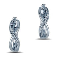 Diamond Accent Infinity Hoop Earrings in Sterling Silver
