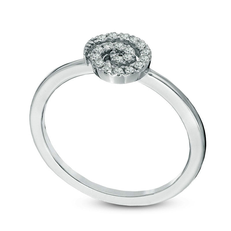 0.10 CT. T.W. Natural Diamond Spiral Ring in Solid 10K White Gold